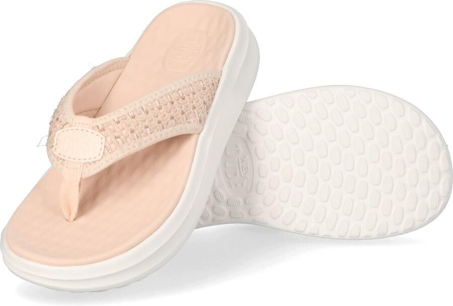 HEYDUDE Tide Flip Dames Slippers Champagne White