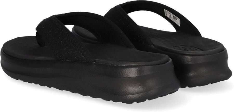 HEYDUDE Tide Flip Dames Slippers Black Metallic