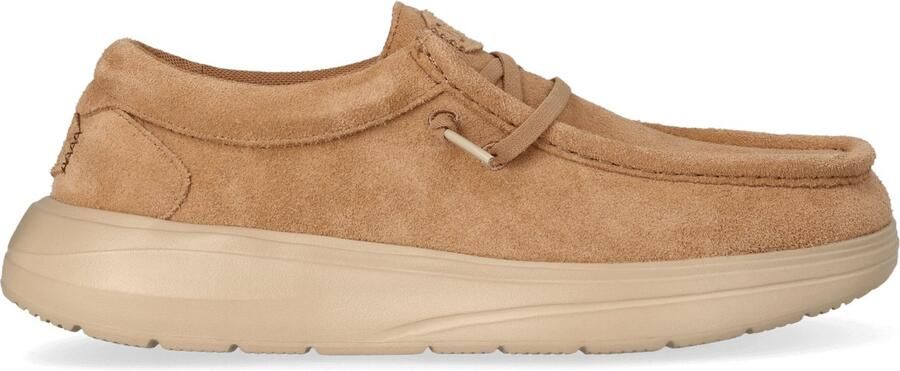 HEYDUDE Wally Comf Suede Heren Instappers Tobacco Brown Irish Cream - Foto 1