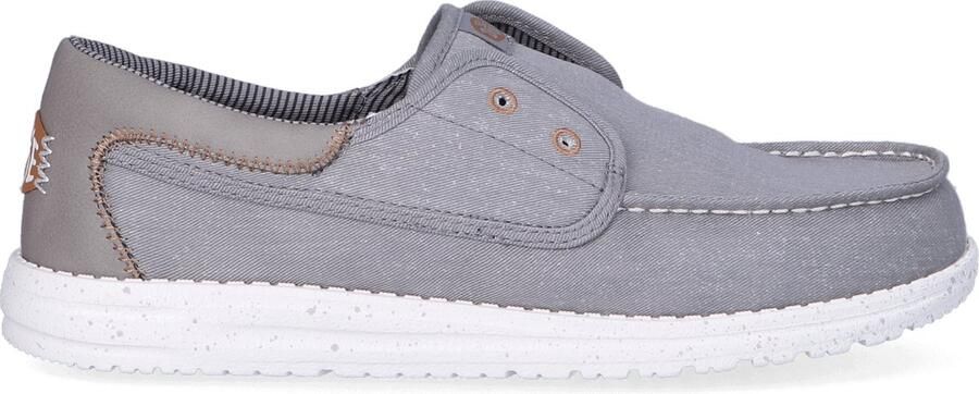 HEYDUDE Wally Cru Stretch Canvas Heren Loafers Flannel Grey Multi