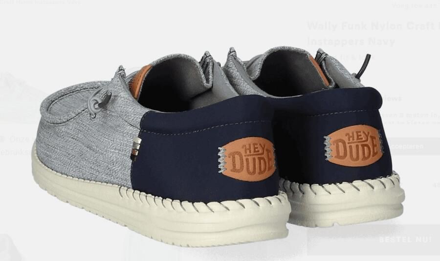 HEYDUDE Wally Funk Nylon Craft Heren Instappers Navy