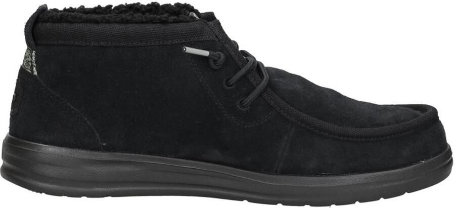 HEYDUDE Wally Mid Gripr Warmth Heren Schoenen Zwart Maat: 42 Suède Foot Locker