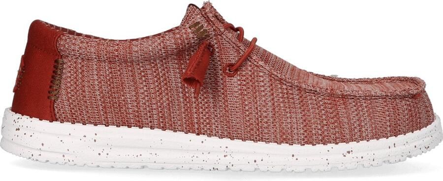 HEYDUDE Wally Stretch Sox Heren Instappers Burnt Red Multi