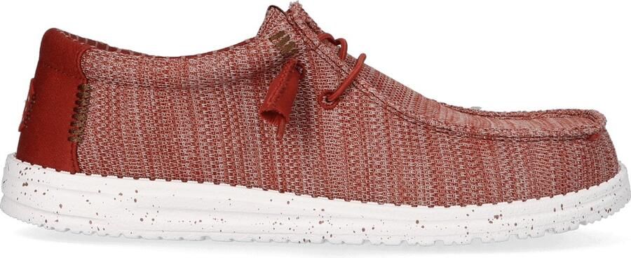 HEYDUDE Wally Stretch Sox Heren Instappers Burnt Red Multi