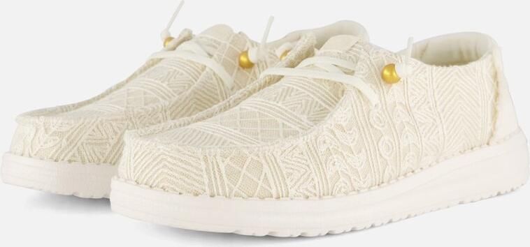 Tamaris HEYDUDE Wendy Crochet Lace Dames Instappers White Gold - Foto 2