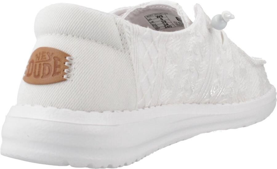 HEYDUDE Wendy Crochet Lace Dames Instappers White