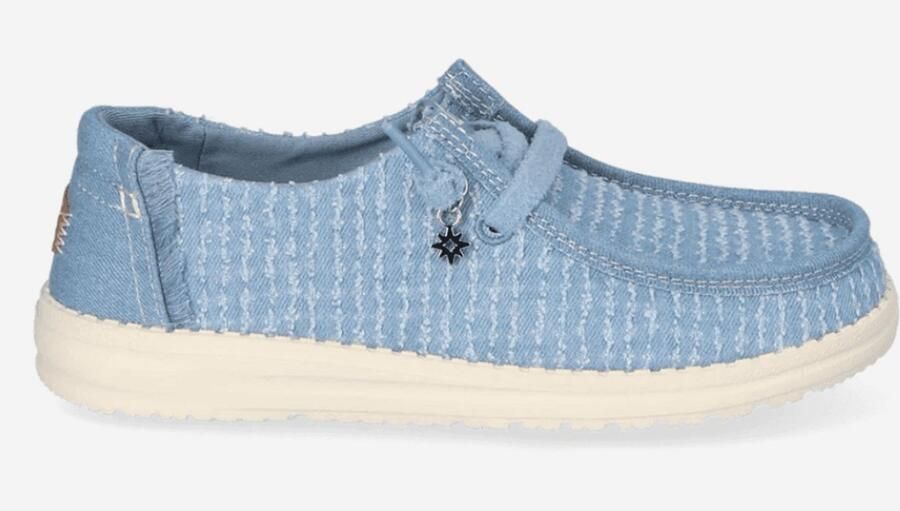 HEYDUDE Wendy Frayed Canvas Dames Instappers Faded Denim