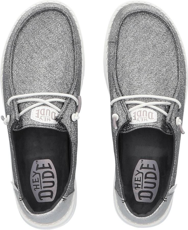 HEYDUDE Wendy Metallic Sparkle Dames Instappers Charcoal - Foto 2