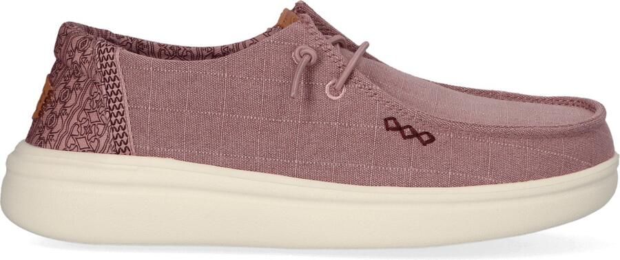 HEYDUDE Wendy Rise Chambray Grid Dames Instappers Rose Purple