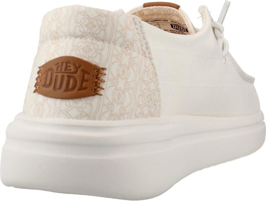 HEYDUDE Wendy Rise Chambray Grid Dames Instappers Snow White