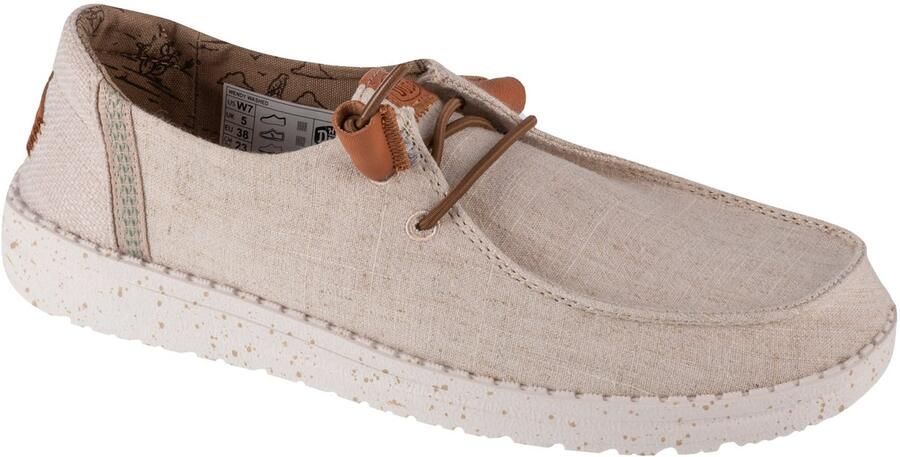 HEYDUDE Wendy Washed Canvas Dames Instapper Cream - Foto 2