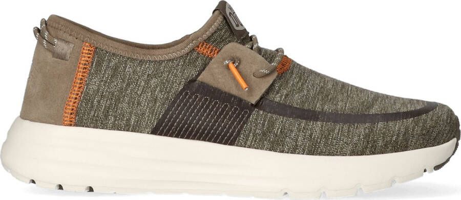 Hey Dude Dual Knit Laced Shoes Green Heren
