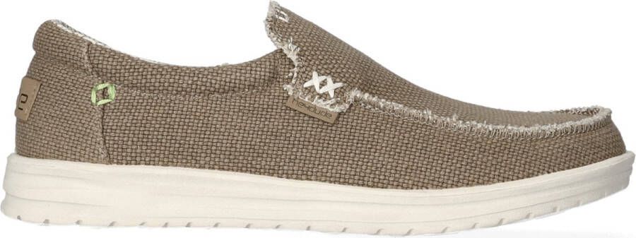 Hey Dude Casual Slip-On Canvas Schoen Brown Heren