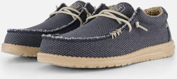 HEYDUDE Wally Braided Instappers blauw Canvas