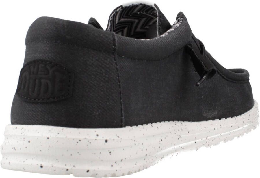 HEYDUDE Wally Canvas Heren Instappers Black White