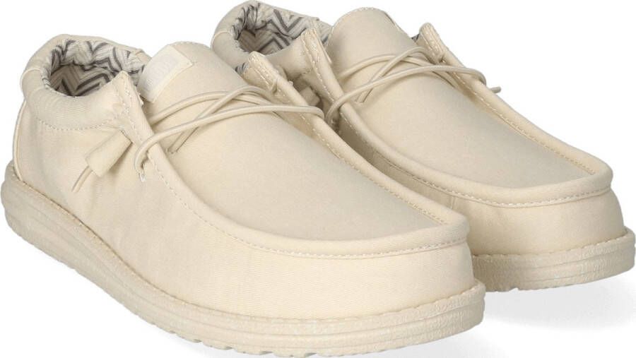 HEYDUDE Wally Canvas Heren Instappers Stone White