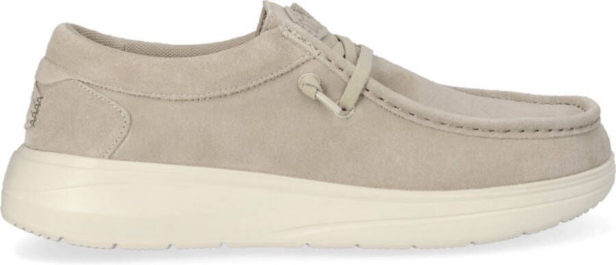 HEYDUDE Wally Comf Suede Heren Instappers Stone Grey Silver Birch