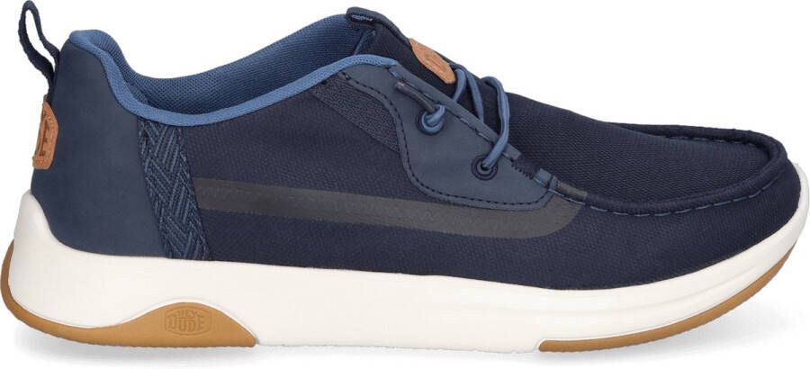 HEYDUDE Wally Drift Mesh Heren Instappers Navy Blazer White