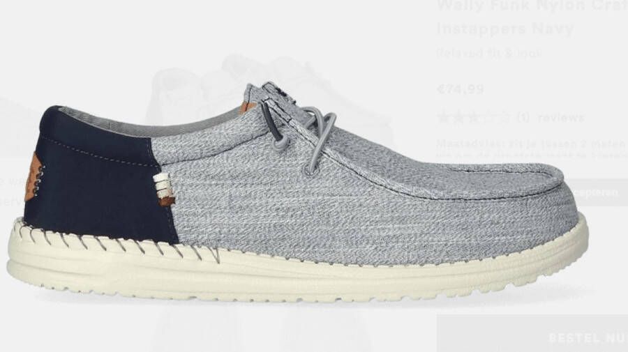 HEYDUDE Wally Funk Nylon Craft Heren Instappers Navy