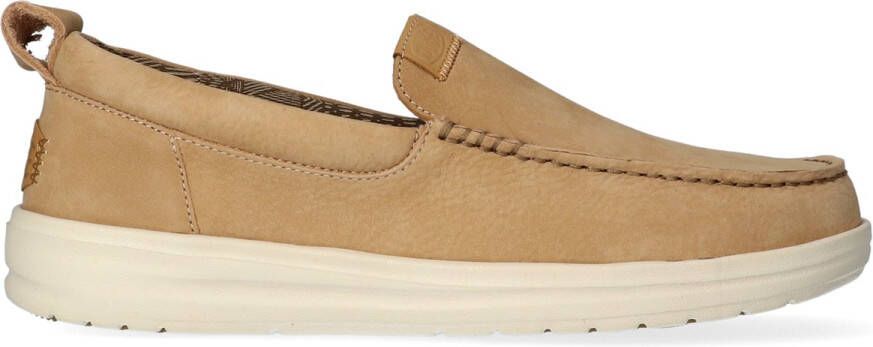 HEYDUDE Wally Grip Moc Craft Leather Heren Mocassins Tan