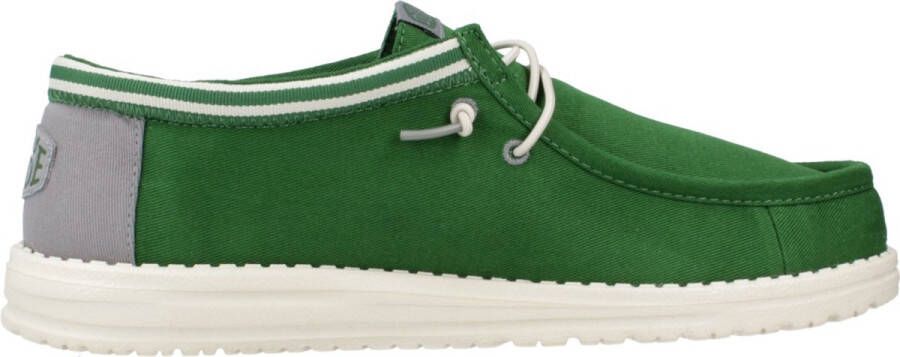 HEYDUDE Wally Letterman Heren Instappers Green White