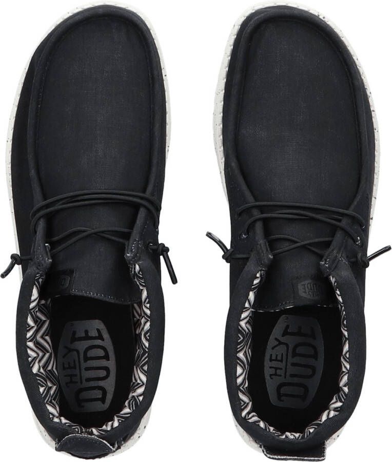 HEYDUDE Wally Mid Canvas Heren Instappers Black White