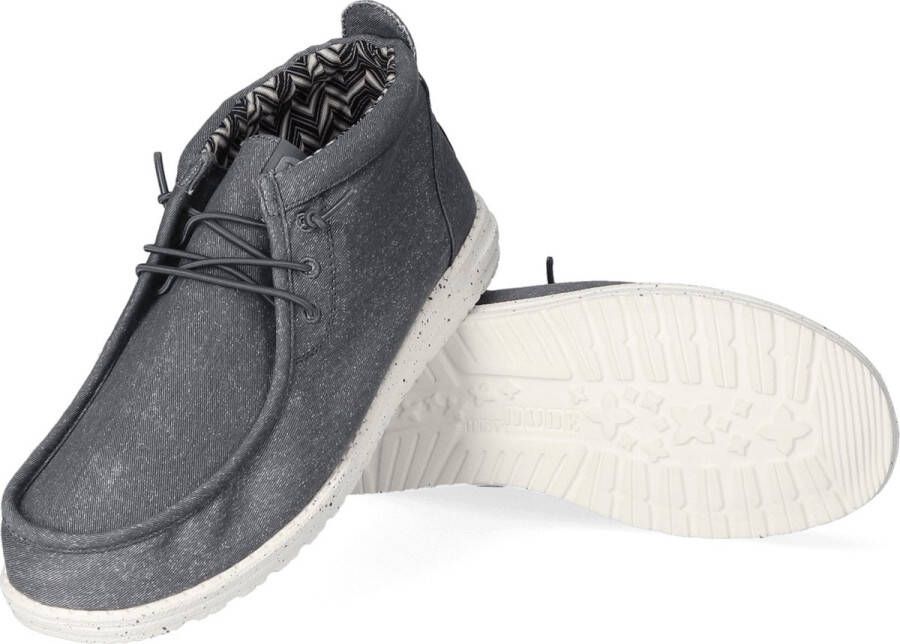 HEYDUDE Wally Mid Canvas Heren Instappers Grey
