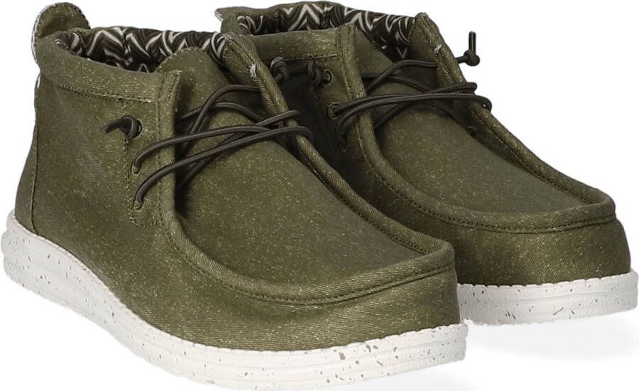 HEYDUDE Wally Mid Canvas Heren Instappers Olive