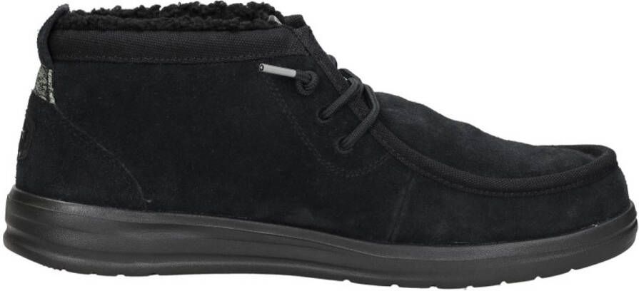 HEYDUDE Wally Mid Gripr Warmth Heren Schoenen Zwart Maat: 42 Suède Foot Locker