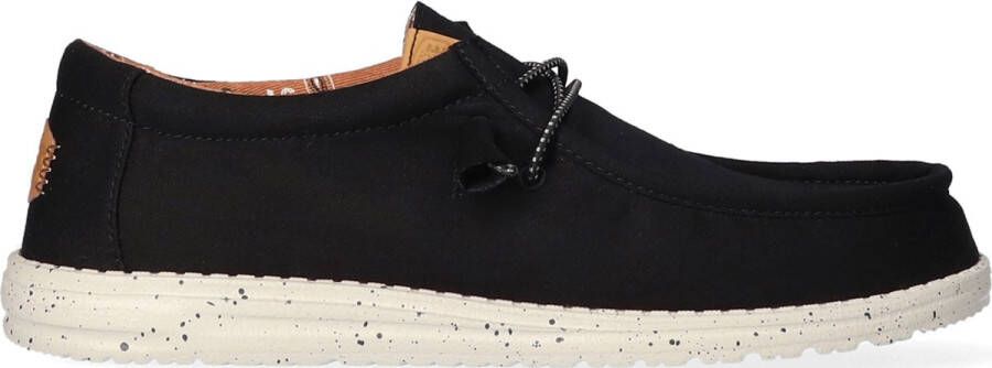 HEYDUDE Wally Washed Canvas Heren Instapper Black