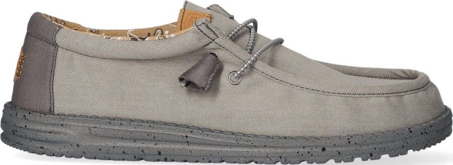 HEYDUDE Wally Washed Canvas Heren Instapper Charcoal