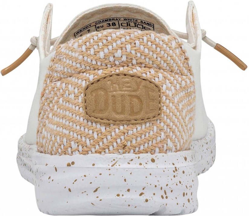 HEYDUDE Wendy Chambray Dames Instappers White Sand