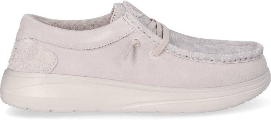 HEYDUDE Wendy Comf Suede Lace Print Dames Instappers Lilac