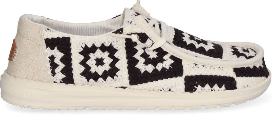 HEYDUDE Wendy Cottage Crochet Dames Instappers Black Multi