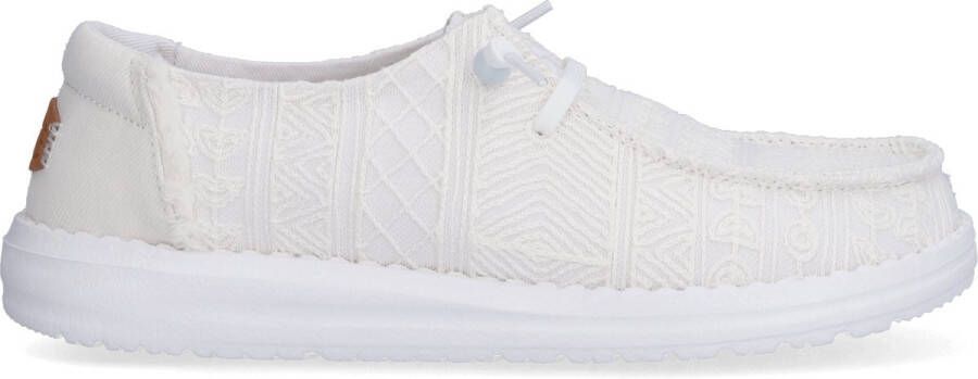 HEYDUDE Wendy Crochet Lace Dames Instappers White
