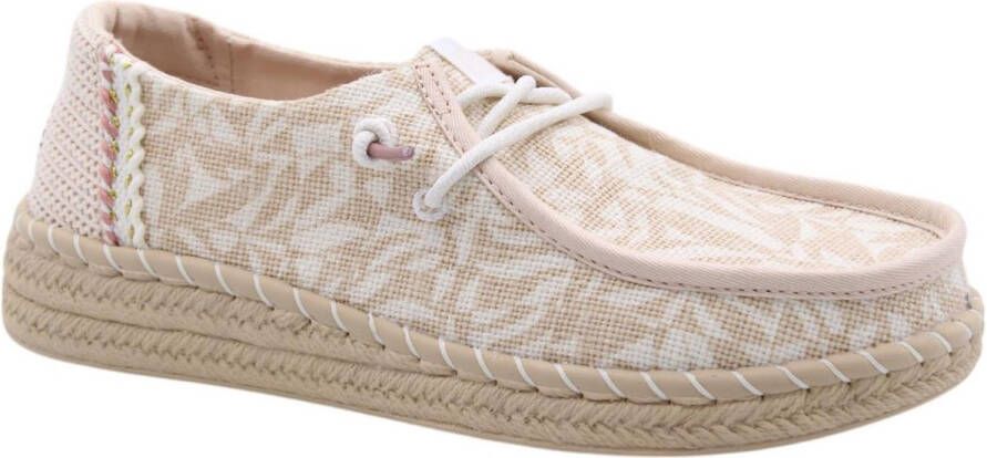 HEYDUDE Wendy Espadrille Retro Palm Dames Instappers Pale Pink White