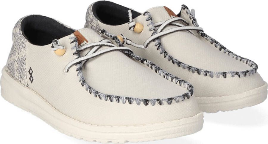 HEYDUDE Wendy Funk Jacquard Dames Instappers White