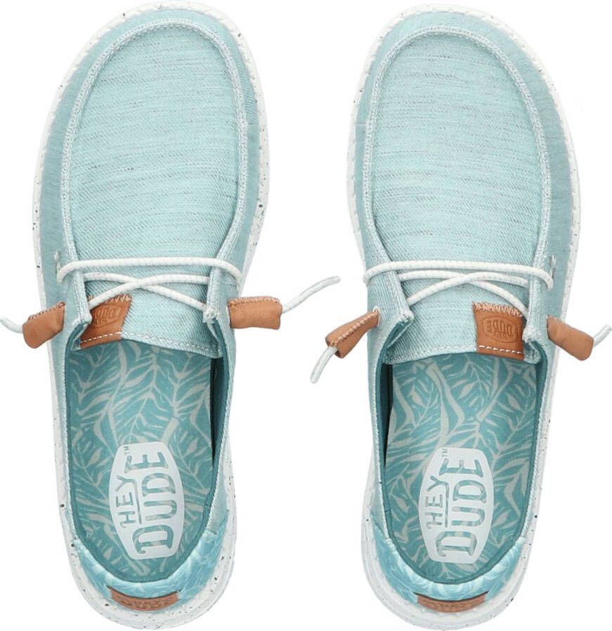 HeyDude Women's Wendy Heathered Slub Tropical Sneakers turkoois
