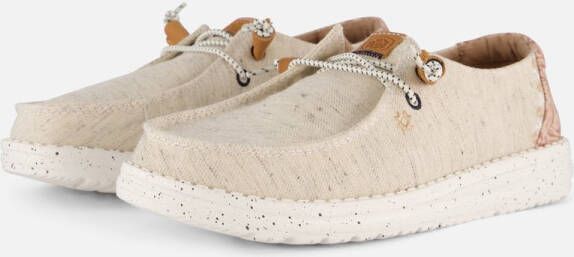 HeyDude Women's Wendy Heathered Slub Tropical Sneakers beige
