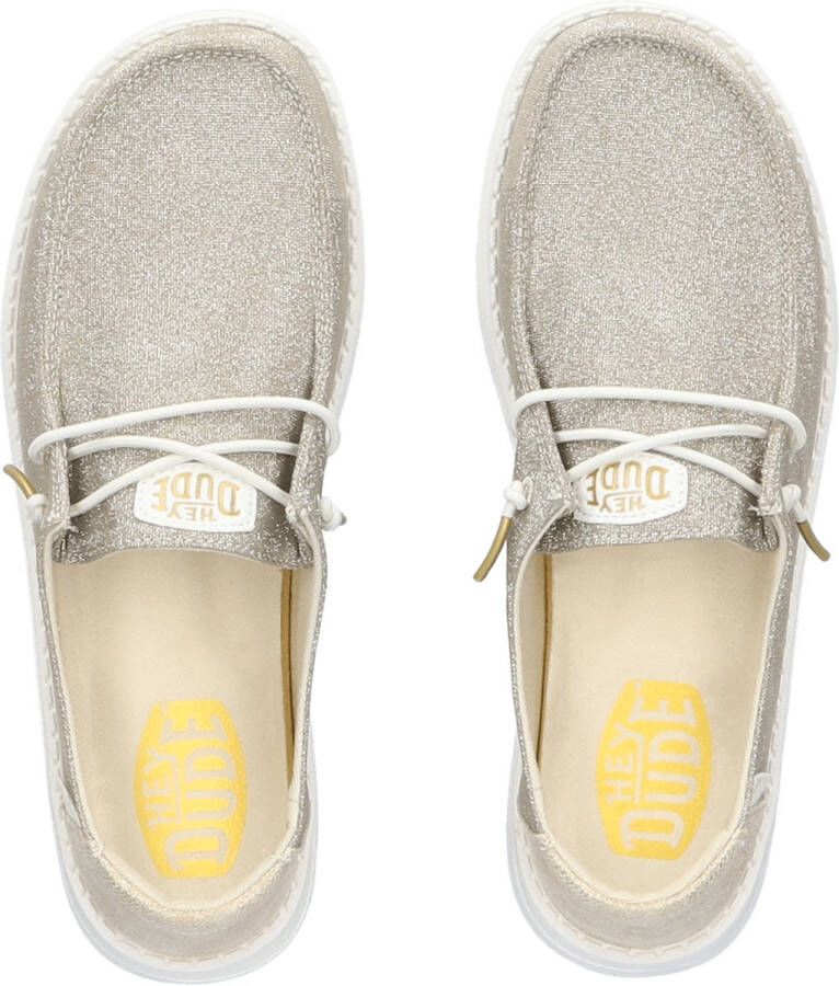 HeyDude Women's Wendy Metallic Sparkle Sneakers beige