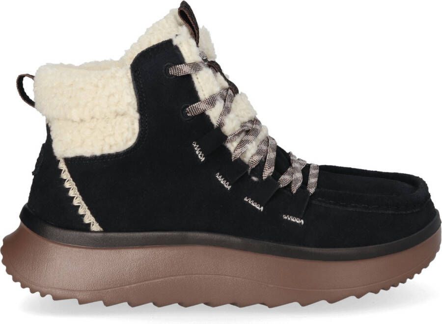 HEYDUDE Wendy Peak Apres Suede CozStit Dames Boots Black Tan