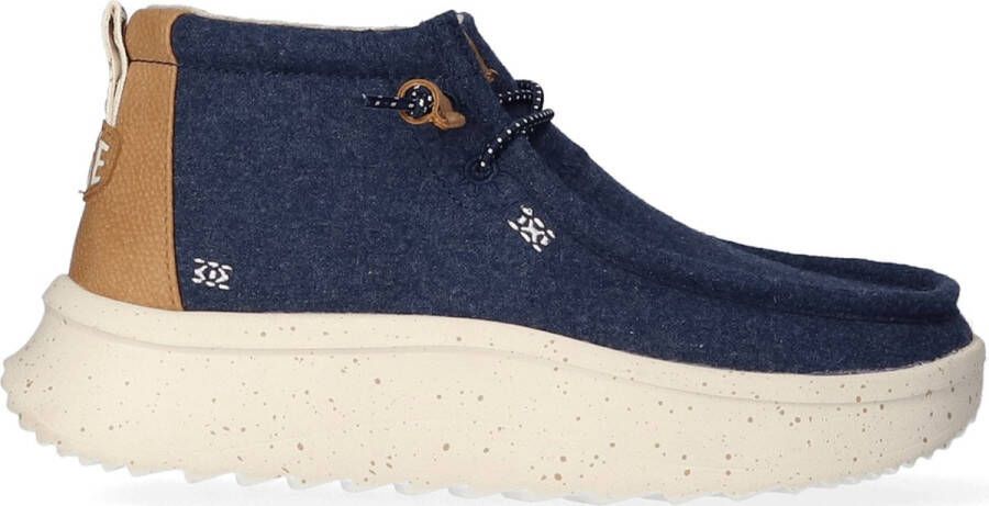 HEYDUDE Wendy Peak Hi Wool Dames Instappers Navy