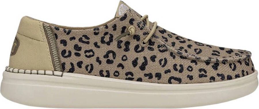 HEYDUDE Wendy Rise Leo Dames Instappers Tan Black