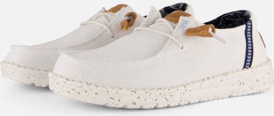 HEYDUDE Wendy Washed Canvas Dames Instapper White