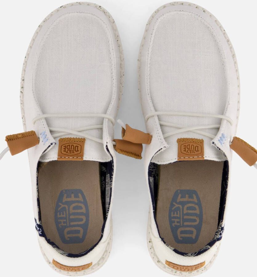 HEYDUDE Wendy Washed Canvas Dames Instapper White