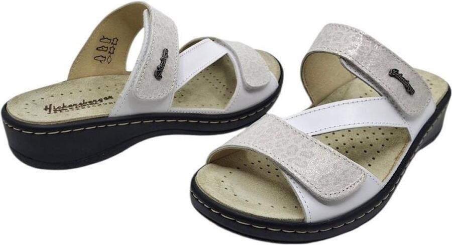 Hickersberger 2846 wit leopard dames slipper steunzolen