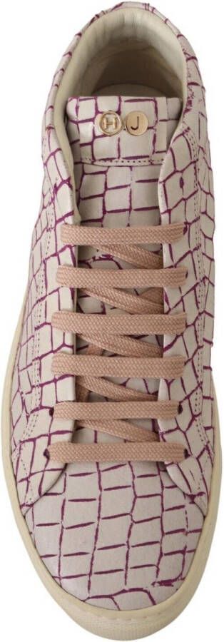 HIDE & JACK Witte bordeaux leren casual veterschoenen met veters - Foto 2