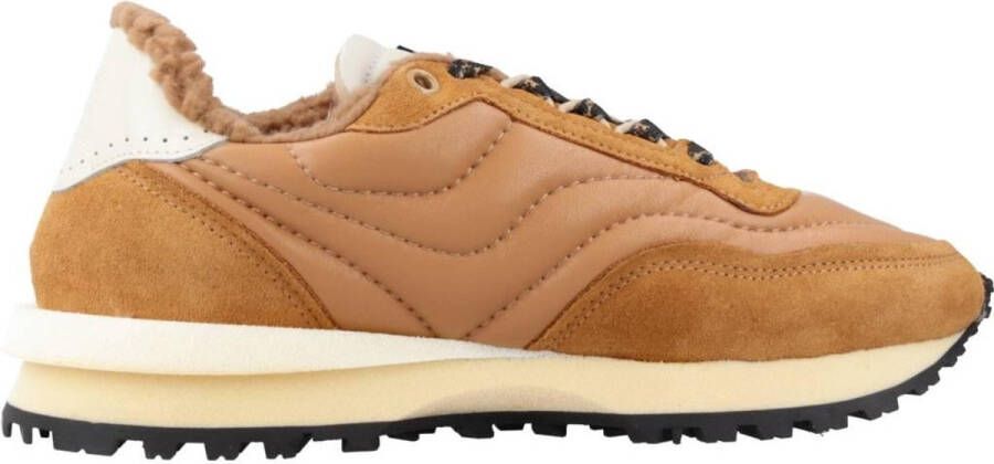 Hidnander Retro Polar Fleece Runner Sneakers Beige Dames