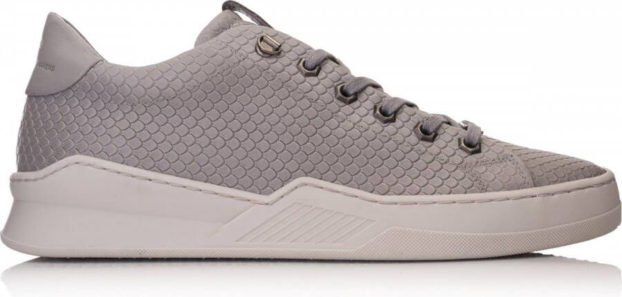 Hinson city low sneakers heren lichtgrijs embossed leer