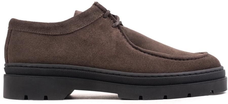 Hinson elon lace moc donkerbruin suède